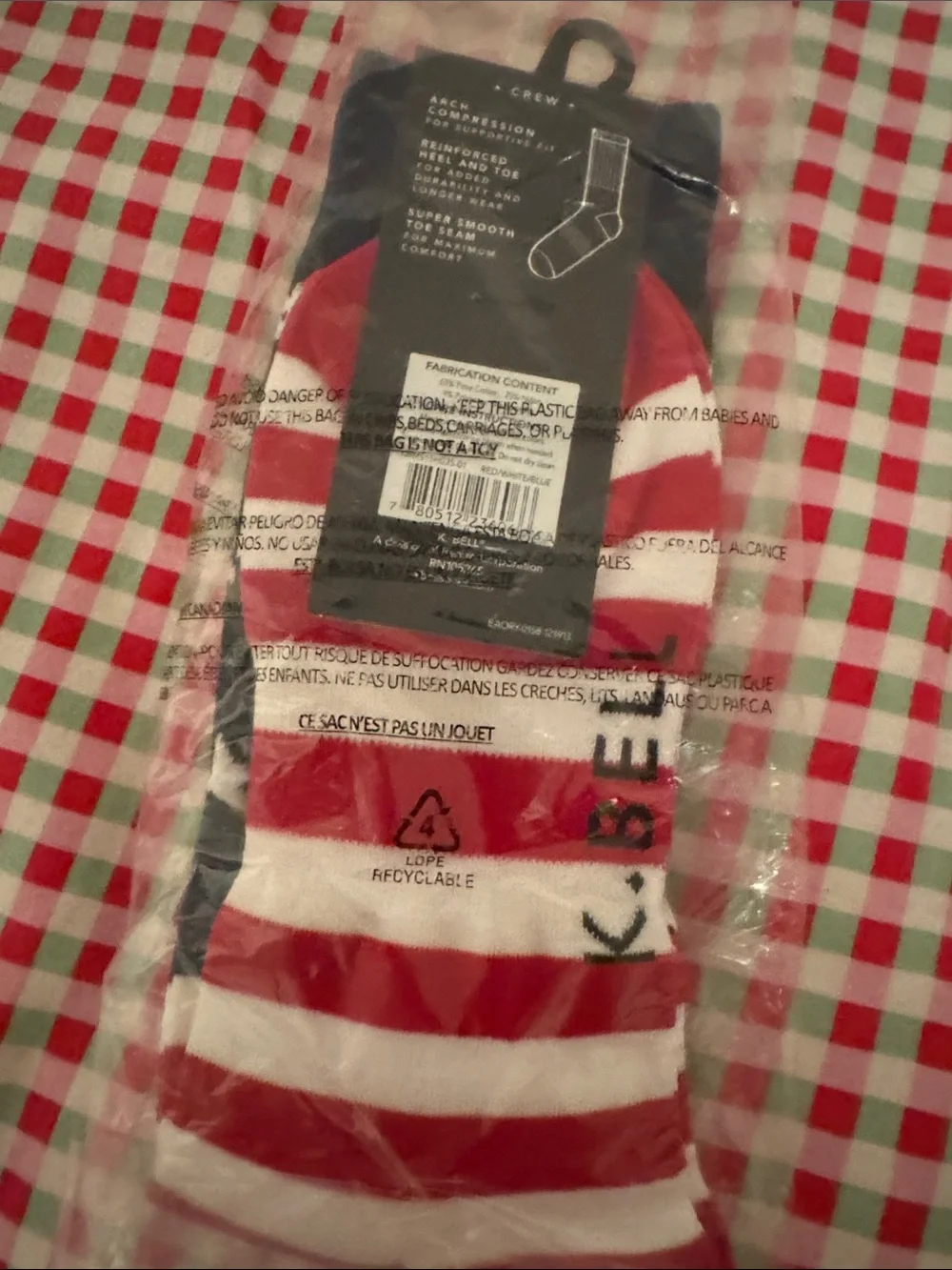 Men's Stars & Stripes Crew Socks - Navy, White & Red